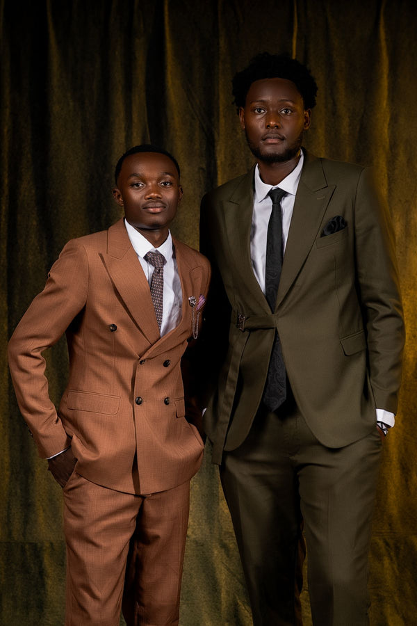 Brown 3-piece Pure Wool Suit — Turan (46–48″)